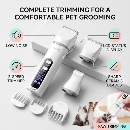 Dog Clippers for Grooming, 4 in 1 Dog Grooming Kit Hair Clipper - Image 3