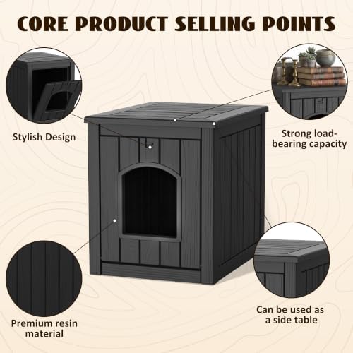 PatioZen Cat Litter Box Enclosure, Resin Hidden Litter Box - Image 3