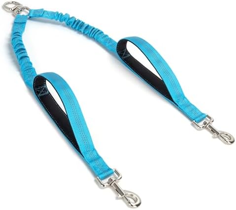 Dual Dog Leash Coupler, Double Control Padded Handles by Mycicy