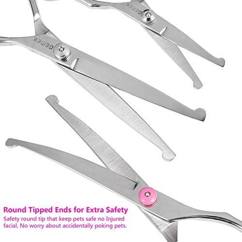 Dog Grooming Scissors Set, 4CR Stainless Steel Safety Round Tip - Image 5