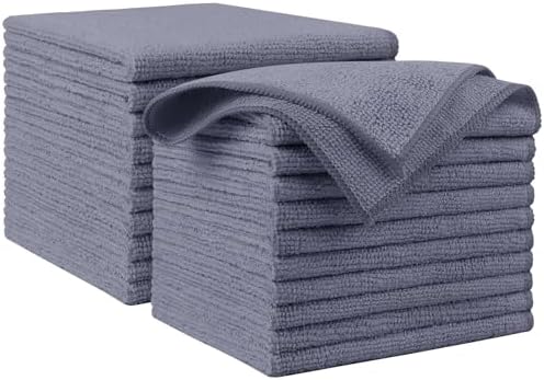 AIDEA Microfiber Cleaning Cloth Grey 20PK, Microfiber Towels 12"×12" by AIDEAHOME