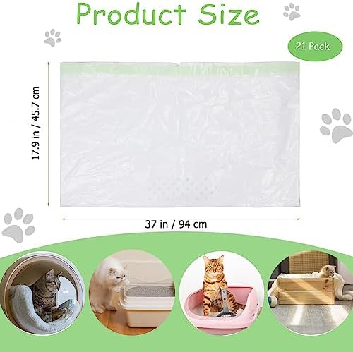 Sifting Cat Litter Liners with Holes 21 Count Large Drawstring - Image 5