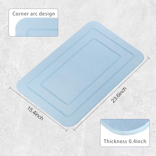 2 Pack Diatomaceous Earth Bath Mat, Stone Shower Mat, Non-Slip Super Absorbent - Image 2