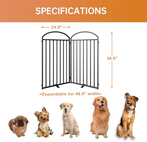 SNUOWU 2 Panels Full Matel Freestanding Dog Gates - Image 2