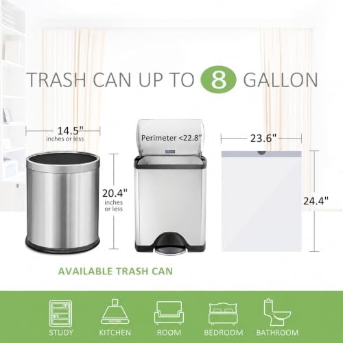 Teivio 8 Gallon 207 Counts Strong Drawstring Trash Bags Garbage Bags, Medium - Image 2