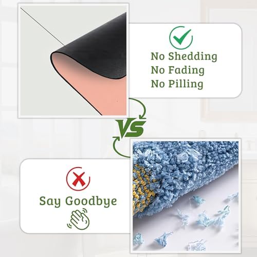 Pink Cherry Glass Bathroom Rugs Mat Non Slip Washable Quick Dry Absorbent Thin - Image 5