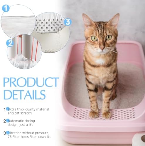 Jutom 14 Count Sifting Litter Box Liners, Cat Box Liners - Image 2