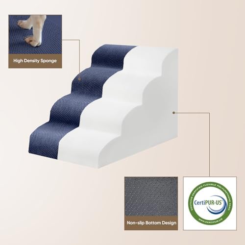 PAWSCRAT 4-Step Pet Stairs for High Beds & Sofas, 19.6''H Dog Stairs - Image 5