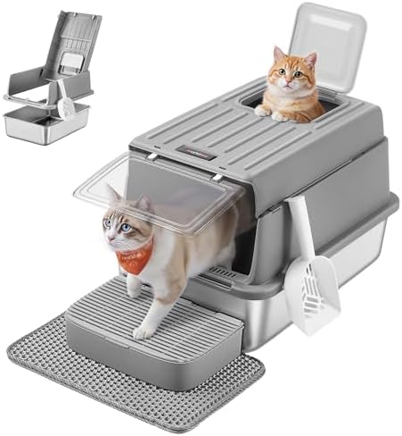 Feandrea Stainless Steel Cat Litter Box by FeandreabySONGMICSHOME