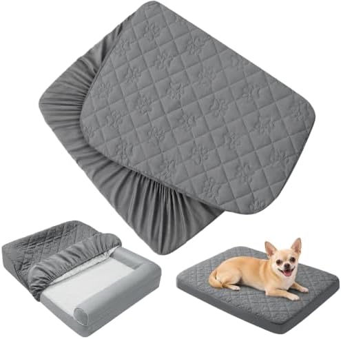 PAWFINITY Small Waterproof Dog Bed Cover Replacement, Fitted Sheet Washable by Pawfinity