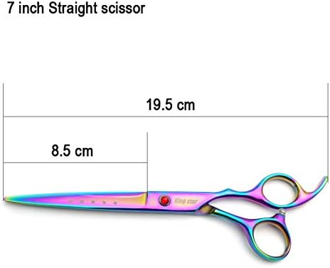7.0in Titanium Professional Pet Grooming Scissors Set, Straight & Thinning & - Image 6