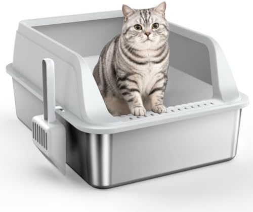 FURTIME Stainless Steel Litter Box by FURTIME