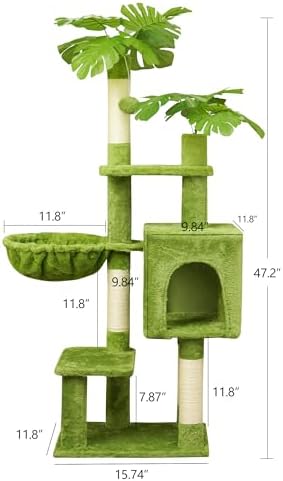 Meecal Green Cat Tree, 47-Inch Cat Tower - Image 3