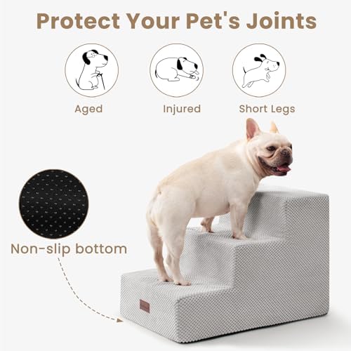 Aodisman Dog Stairs for Small Dogs, Wider 3-Step Pet Steps for Couch & Bed - Image 5