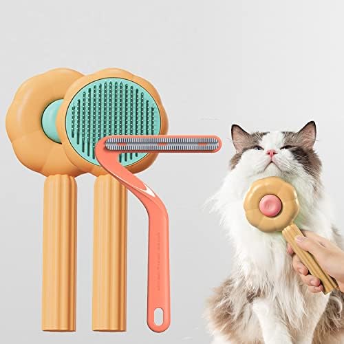 Pet Grooming Brush, Self-Cleaning Sliker Shedding Brush by absob