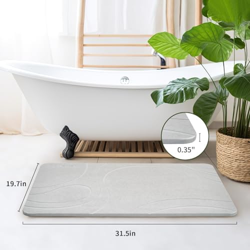 XMarrat Extra Large Stone Bath Mat, Diatomaceous Earth Mat, 31.5"x19.7" - Image 4