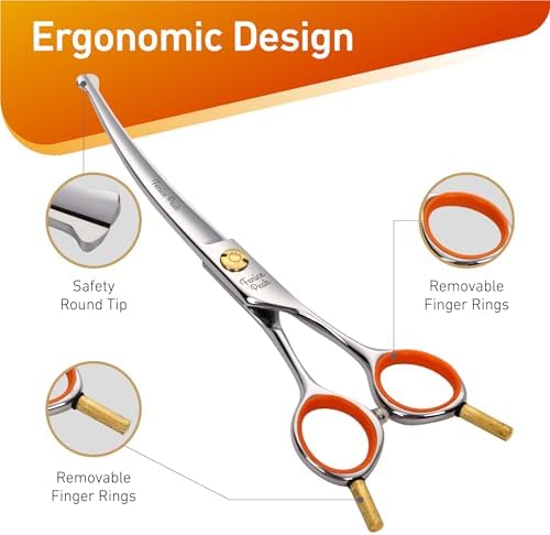 6'' Small Curved Scissors Lightweight Dog and Cat Grooming Scissors - Image 2