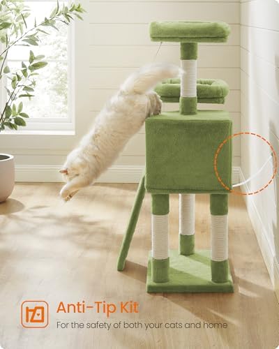 Feandrea Cat Tree, 45.3-Inch Cute Cat Tower, Plush Climbing Condo - Image 6