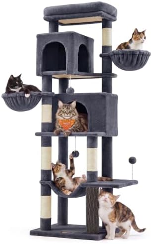 Feandrea Cat Tree, 69-in Large Cat Tower, Dark Gray by FeandreabySONGMICSHOME