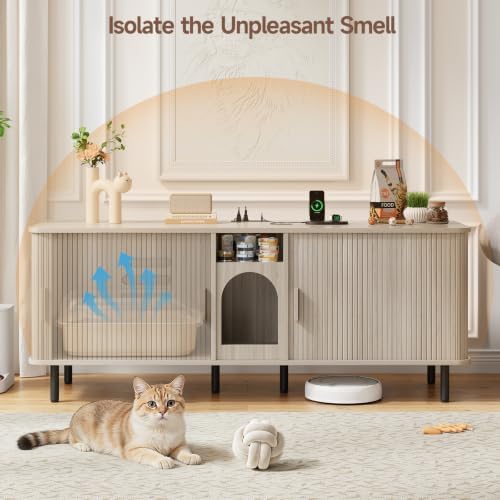 ONBRILL 65 Inches Cat Litter Box Enclosure - Image 3