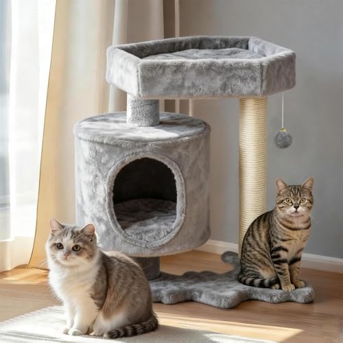 BEWISHOME Cat Tree with Scratching Post, Cat Tower by BEWISHOME