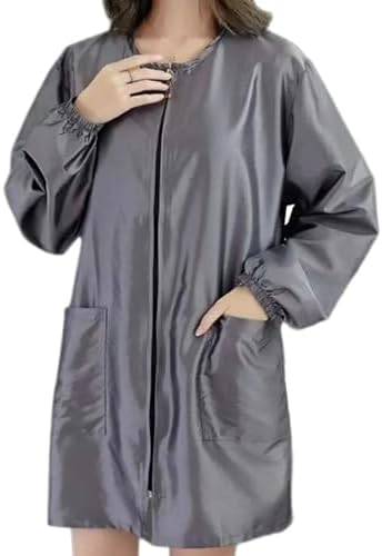 Polyester Barber Smock Short/Long Sleeve Easy Zippered Antihair Hairdressing - Image 5