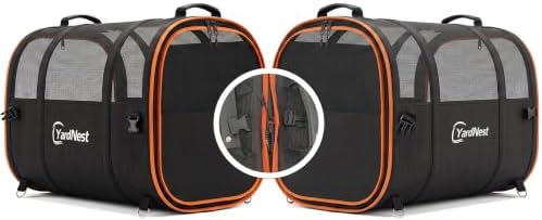2-Pack Collapsible Dog Crates for Car Travel, Connectable by Unknown