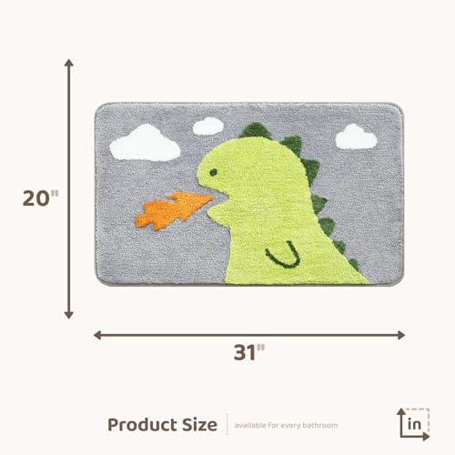 Molesun Dinosaur Bath Mat 20x31, Soft Absorbent Microfiber Bath Rugs - Image 2