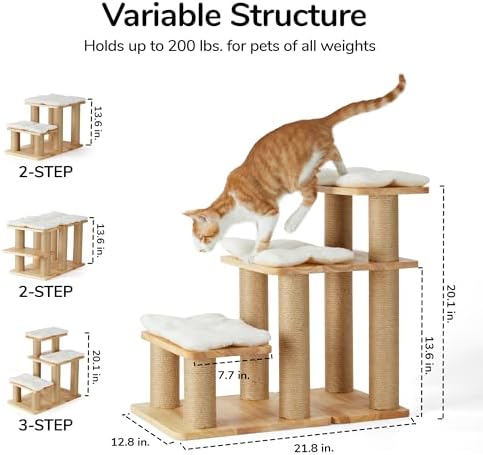FUKUMARU Dog Stairs, Solid Wood Pet Stairs - Image 6
