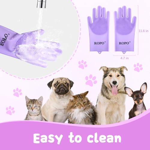 ROPO silicone gloves for pet grooming, and massage - Image 5