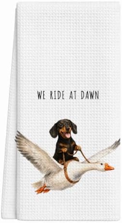 Dachshund Kitchen Towels, Cute Hand Tea Towel by DTLGTG