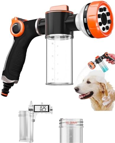 Premium Dog Washing Hose Attachment, 8-Pattern Dog Bath Sprayer, Easy-Control by Unknown