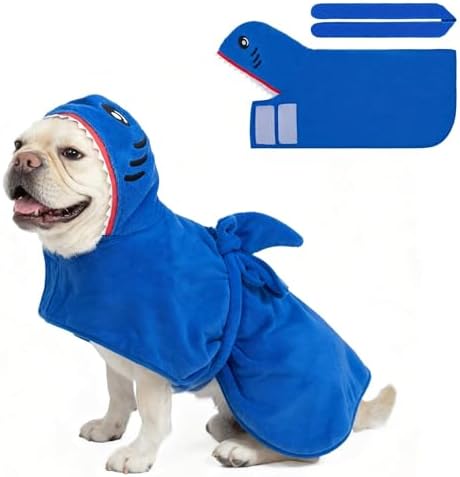 SCENEREAL Dog Bathrobe Fast Drying Towel Microfiber Dog Towel Robe by SCENEREAL