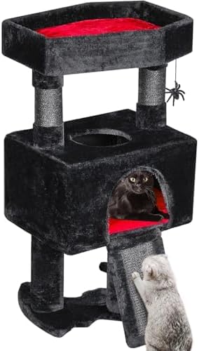 BEWISHOME Cat Tree Tower for Indoor Cats, Gothic Cat Trees by BEWISHOME