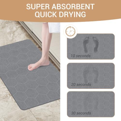 THMINS 2 Pack Extra Large Stone Bath Mat - Image 5