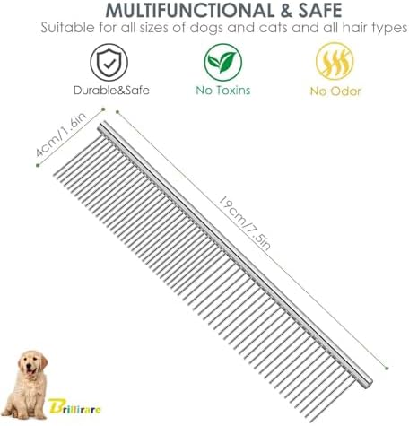 Dog Grooming Comb Pet, Stainless Steel Cat Combs - Image 2