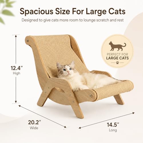 Cat Scratch Lounger Chair, Wooden Sisal Scratching Bed，Replacement pad - Image 5