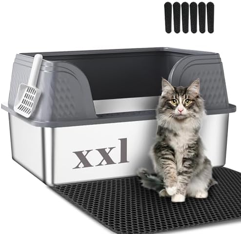 Suhaco XXL Stainless Steel Litter Box by Suhaco