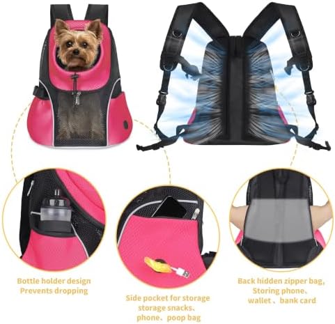 WOYYHO Pet Dog Carrier Backpack, Ventilated Mesh Small Dog Front Backpack - Image 3