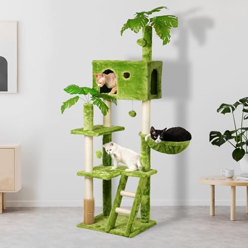 Meecal 65in Tall Cat Tree with Leaves - Image 7