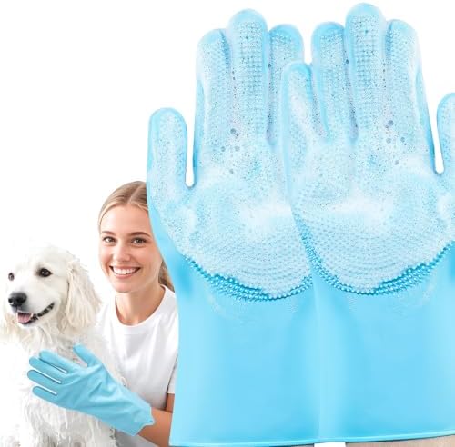 Pet Grooming Gloves, Dog Washing Gloves by Unknown