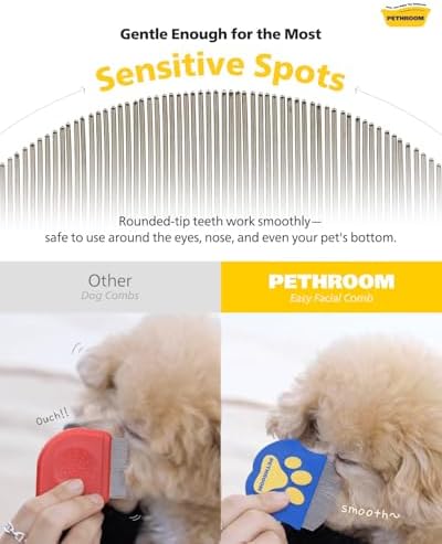 PETHROOM Professional Eye Comb for Pets, Stainless Steel Tear Stain Remover - Image 4