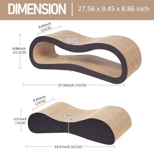 2 in 1 Large Cardboard Cat Scratcher Lounger，Cat Scratching Board - Image 3