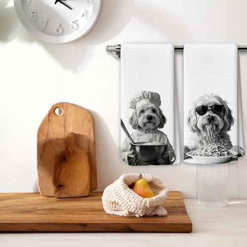 Dog Kitchen Towels Decor Set of 2 - Image 2