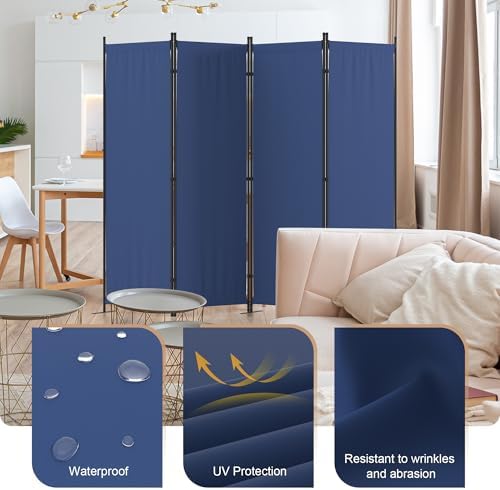 Room Divider, 4 Panel Folding Screen, 88” Portable Separating 3 Feet - Image 3