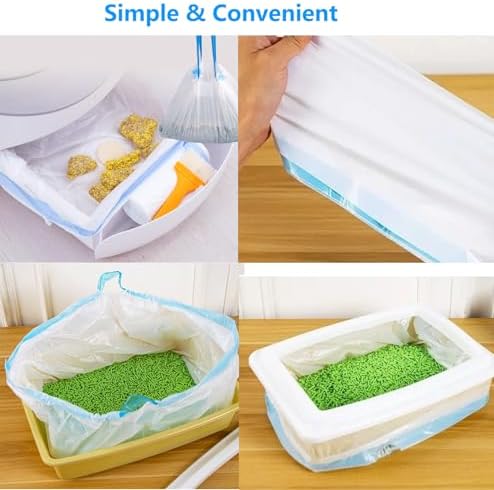 40 Count Cat Drawstring Litter Box Liners 26.6x16.7 inches 2Mils Super Thick - Image 5