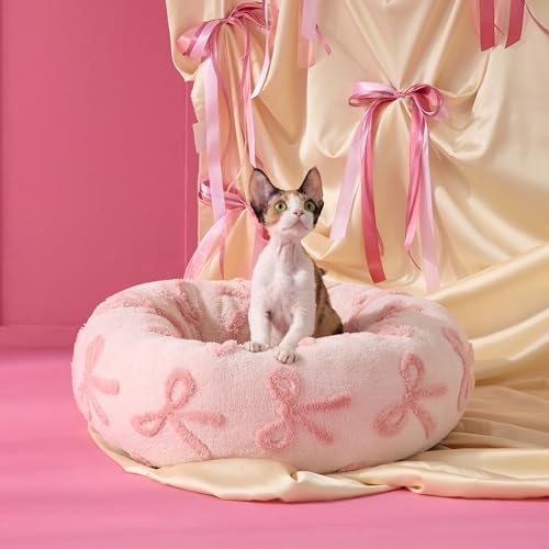 LE SURE Shown on TV Jacquard Donut Cat Beds Indoor by Lesure