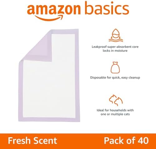 Amazon Basics Cat Litter Pee Pads, Odor Control - Image 2
