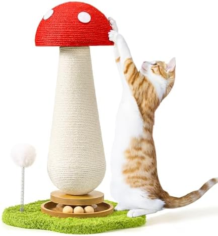 Cat Scratching Post, Mushroom Cat Scratcher by TEWIWAP