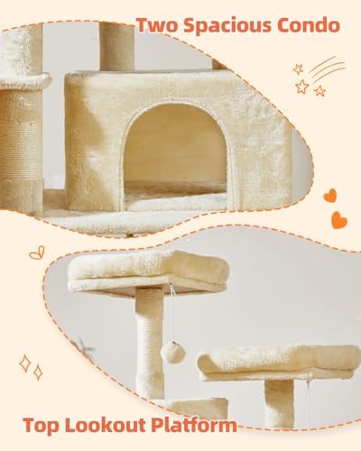 Taoqimiao Cat Tree, 67 in Tall Cat Tower - Image 4
